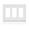 PLACA DE PARED SIN TORNILLOS 3 VENTANAS COLOR BLANCO DECORA LEVITON