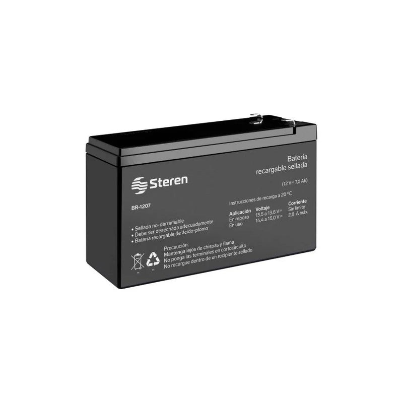 Batería sellada de ácido-plomo, 12 Vcc 7 Ah Steren