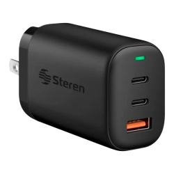 Cargador GaN USB Quick Charge y USB C Power Delivery 65 W