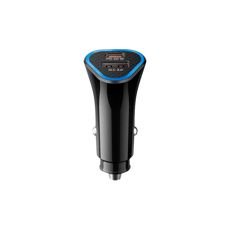 Cargador USB C PD 20 W y USB QC 18 W, para auto