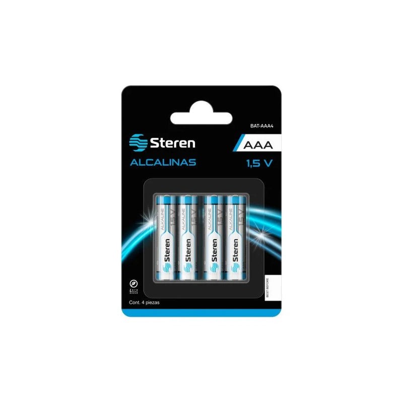 Paquete de 4 pilas alcalinas "AAA" Steren