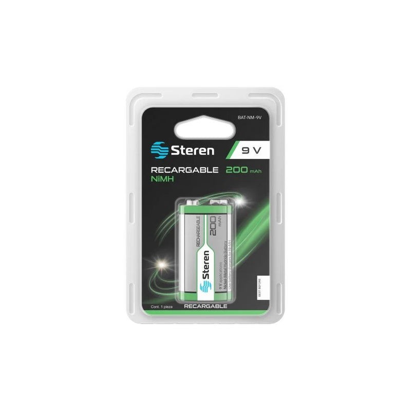 Pila recargable NiMH "9V" (cuadrada) 200 mAh