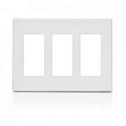 PLACA DE PARED SIN TORNILLOS 3 VENTANAS COLOR BLANCO DECORA LEVITON