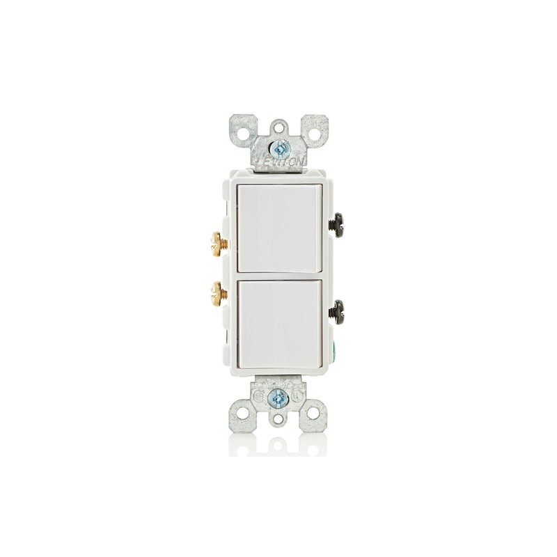 APAGADOR DOBLE COLOR BLANCO 15A DECORA LEVITON