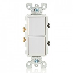 APAGADOR DOBLE COLOR BLANCO 15A DECORA LEVITON
