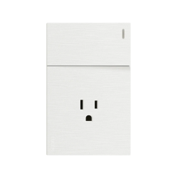 PLACA PLANA CON 1 INTERRUPTOR SENCILLO Y 1 CONTACTO DE 1.5 MÓDULOS  LUCEK FLAT