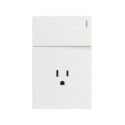 PLACA PLANA CON 1 INTERRUPTOR SENCILLO Y 1 CONTACTO DE 1.5 MÓDULOS  LUCEK FLAT