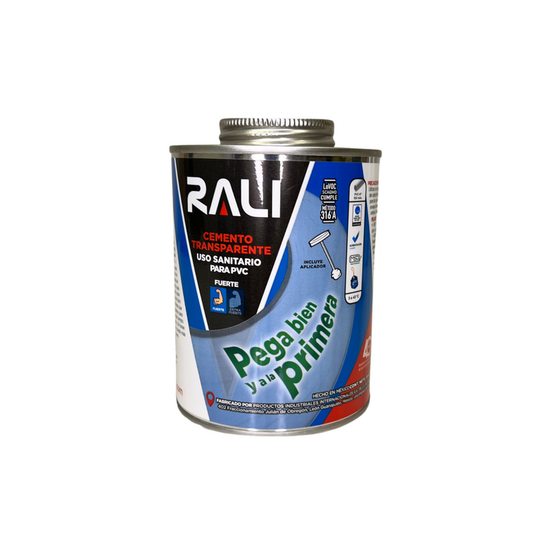 CEMENTO PARA PVC TRANSPARENTE DE 474ML. RALI
