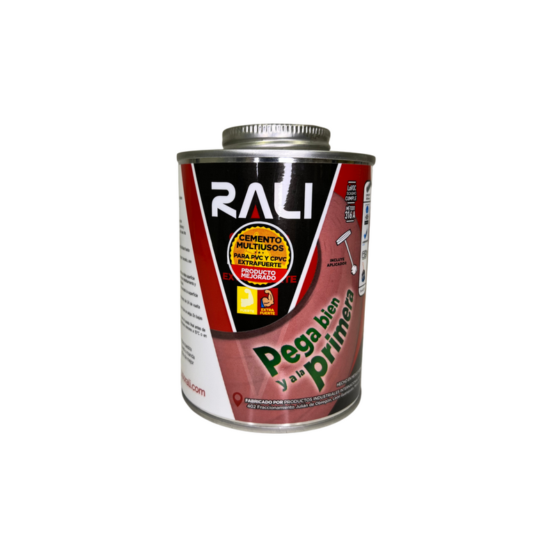 CEMENTO PARA PVC Y CPVC ROJO MULTIUSOS DE 474ML. RALI