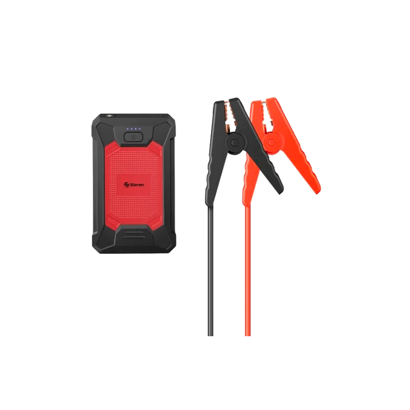 Arrancador para auto compacto o SUV, power bank y linterna LED Steren