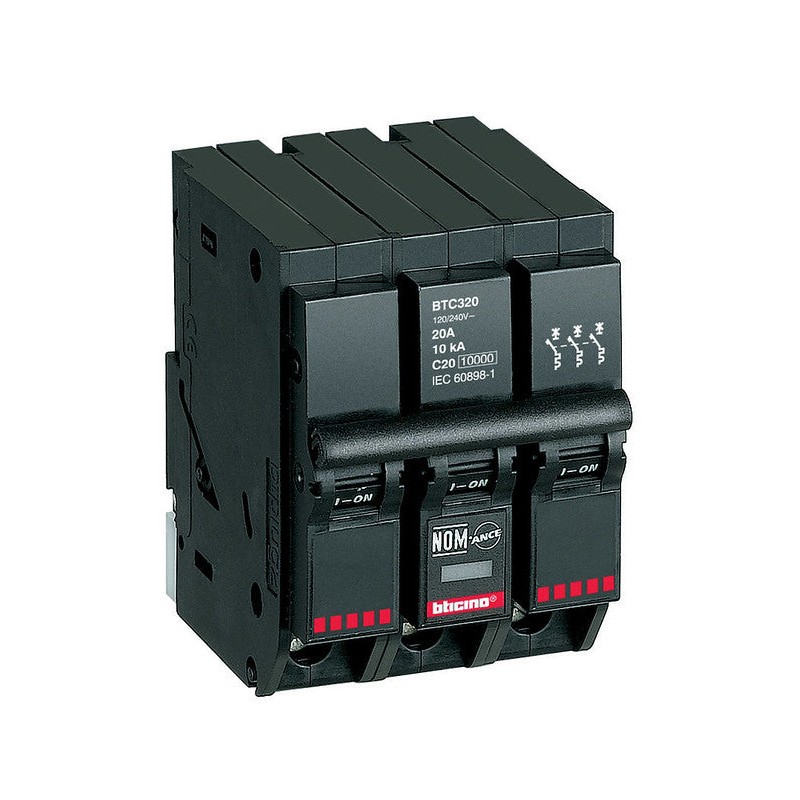 INTERRUPTORES TERMOMAGNÉTICOS DE 3 POLOS BTPLUG 2 BTICINO