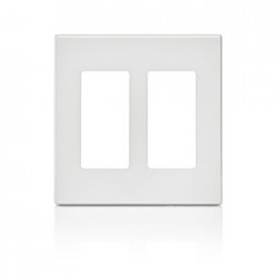 PLACA DE PARED SIN TORNILLOS 2 VENTANAS COLOR BLANCO DECORA LEVITON